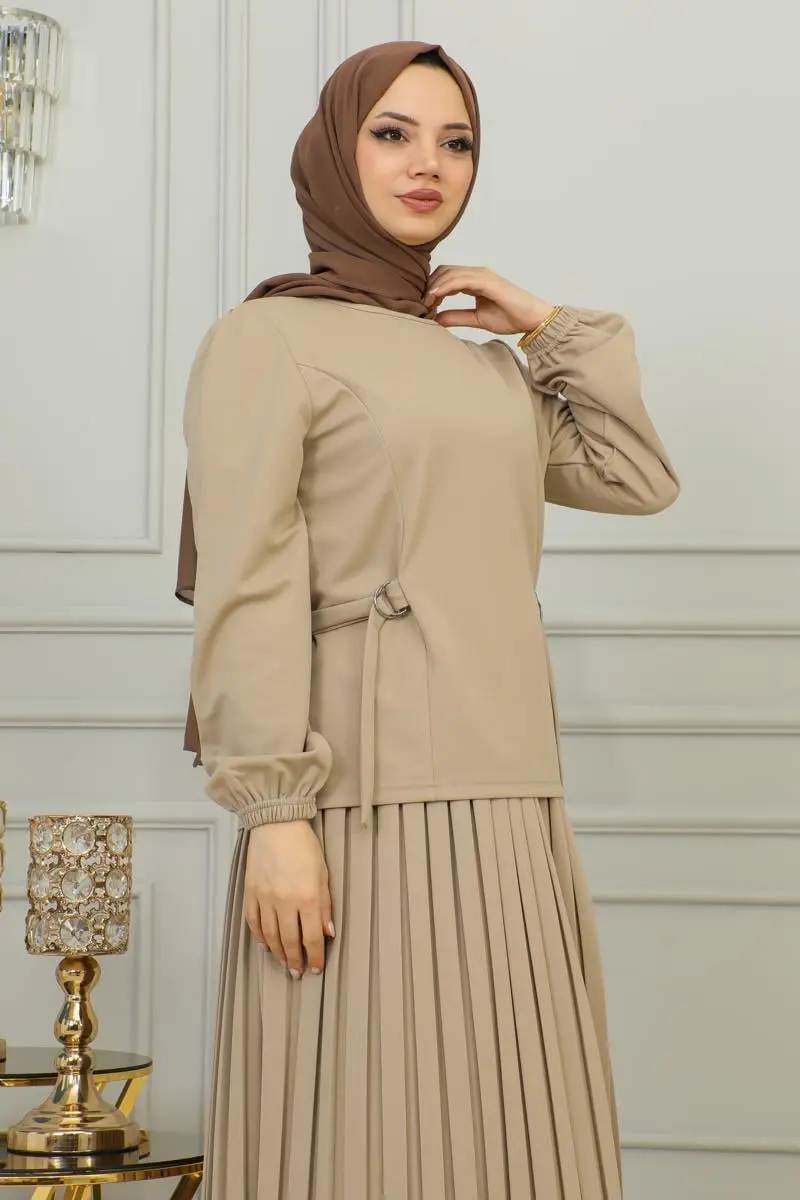 Waist Detailed Pleated Suit-detail