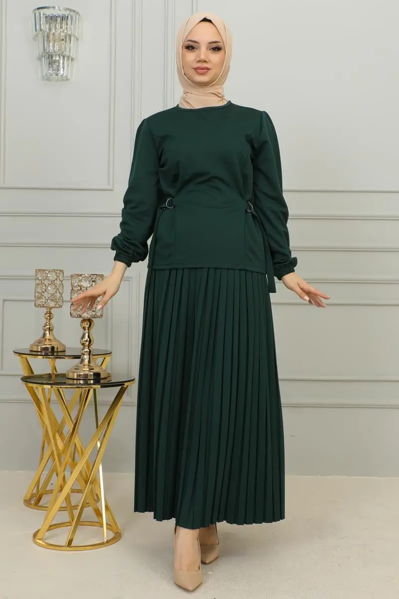 Waist Detailed Pleated Suit-detail