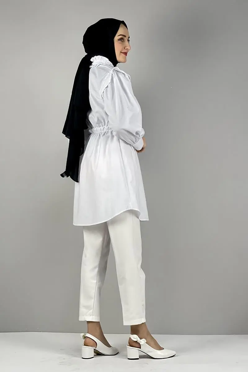 Tunic With Waist And Collar Detail-detail