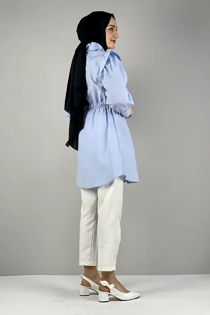 Tunic With Waist And Collar Detail-detail