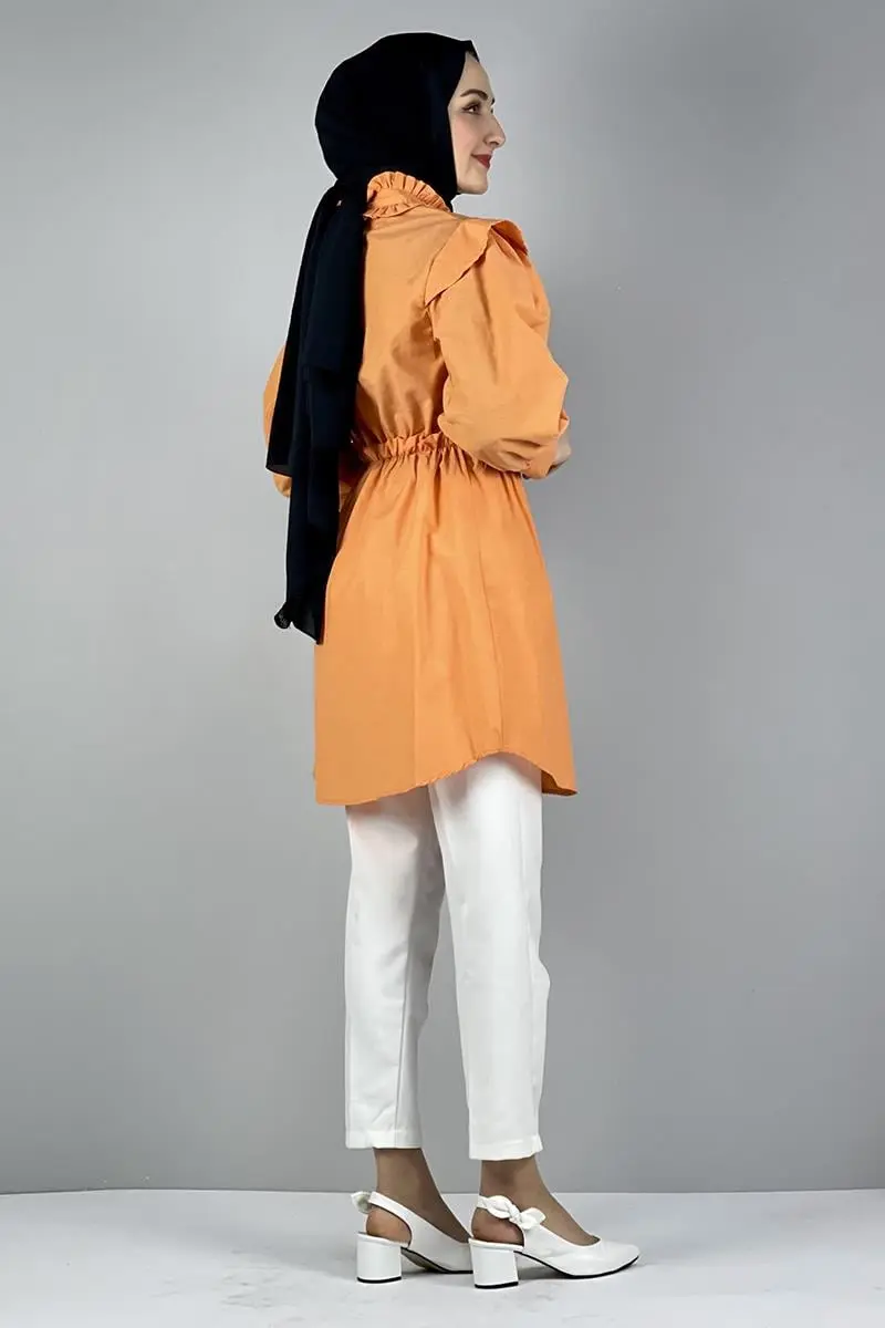 Tunic With Waist And Collar Detail-detail