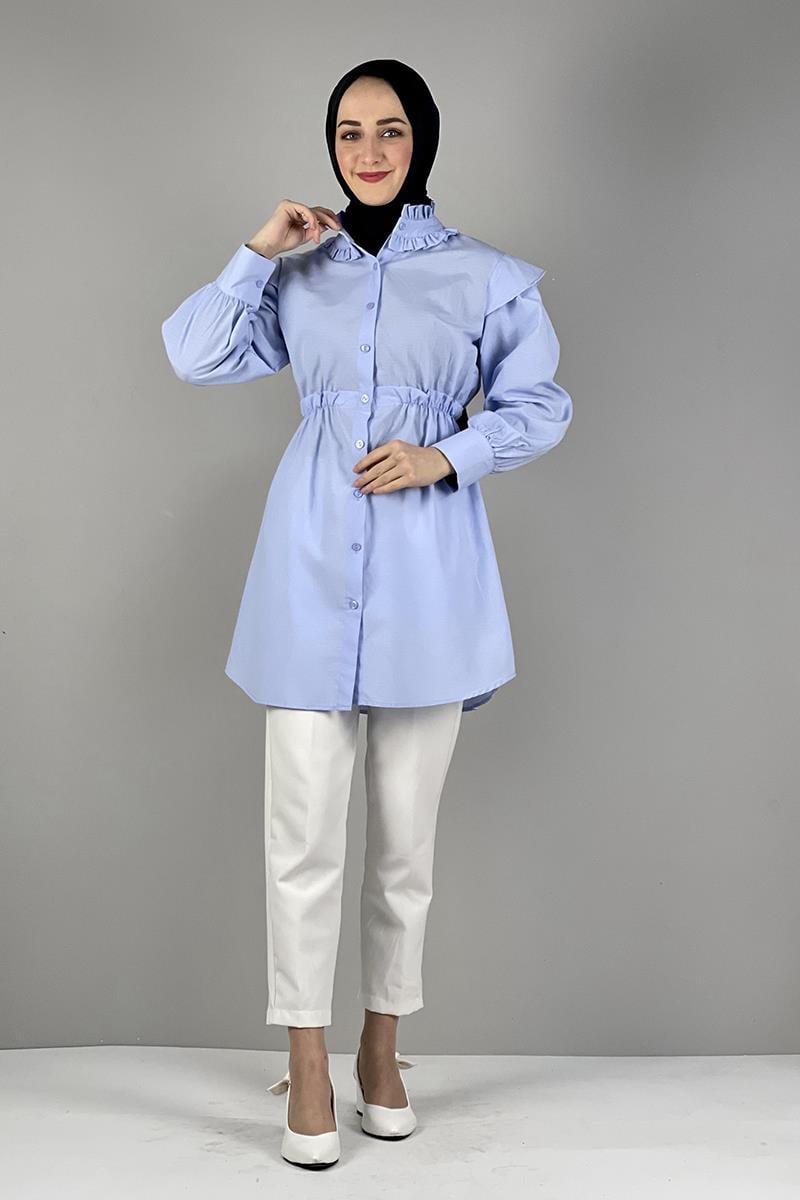 Tunic With Waist And Collar Detail