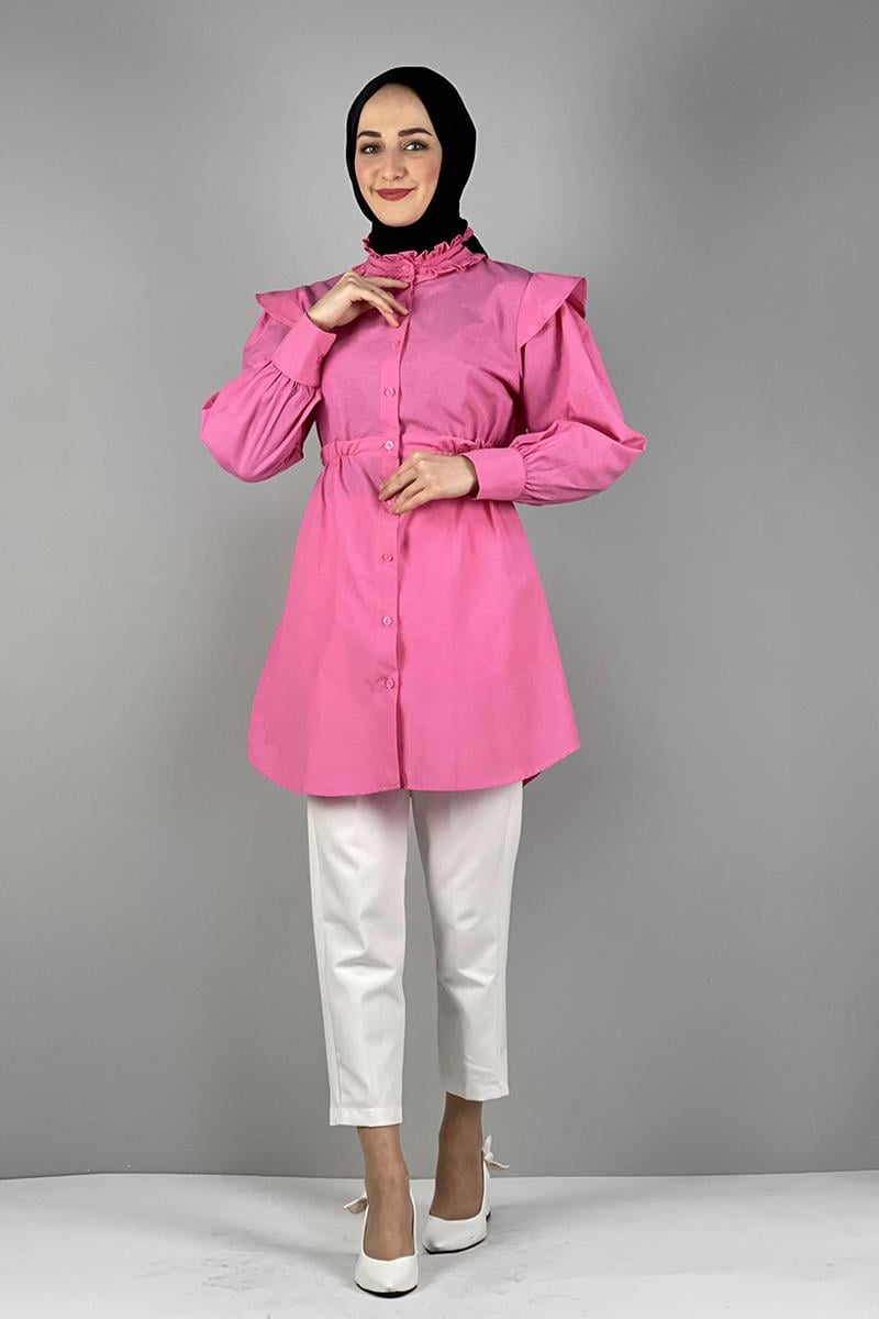 Tunic With Waist And Collar Detail