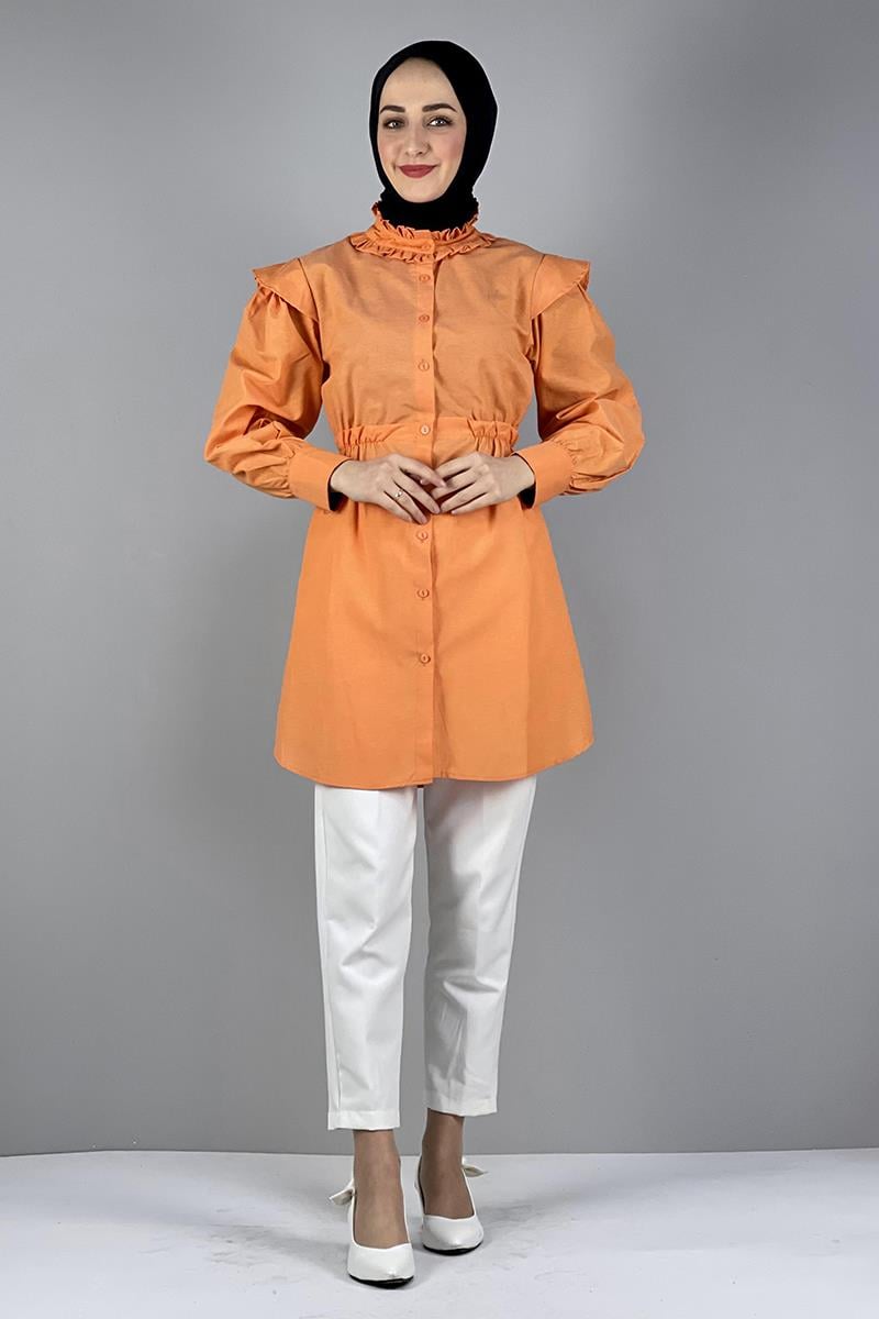 Tunic With Waist And Collar Detail
