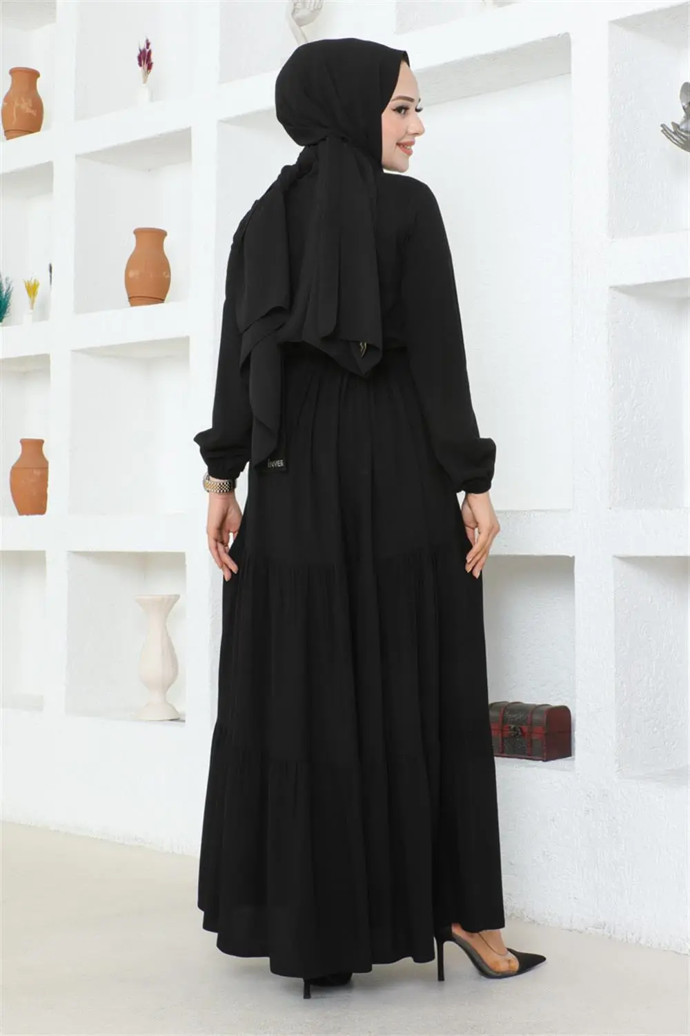 Gathered Waist Belted Dress-detail