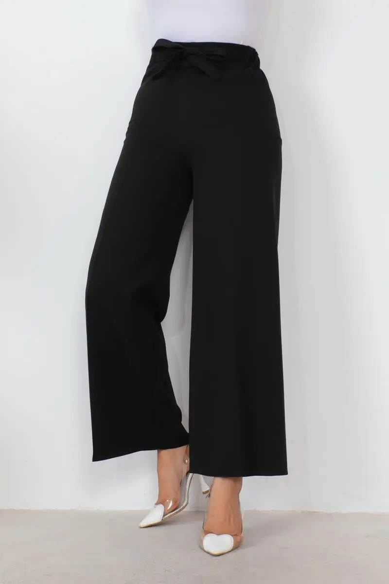 Belden Bağlamalı Bol Paça Pantolon-detail