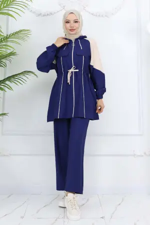 Waist Tie Striped Suit