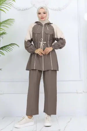 Waist Tie Striped Suit