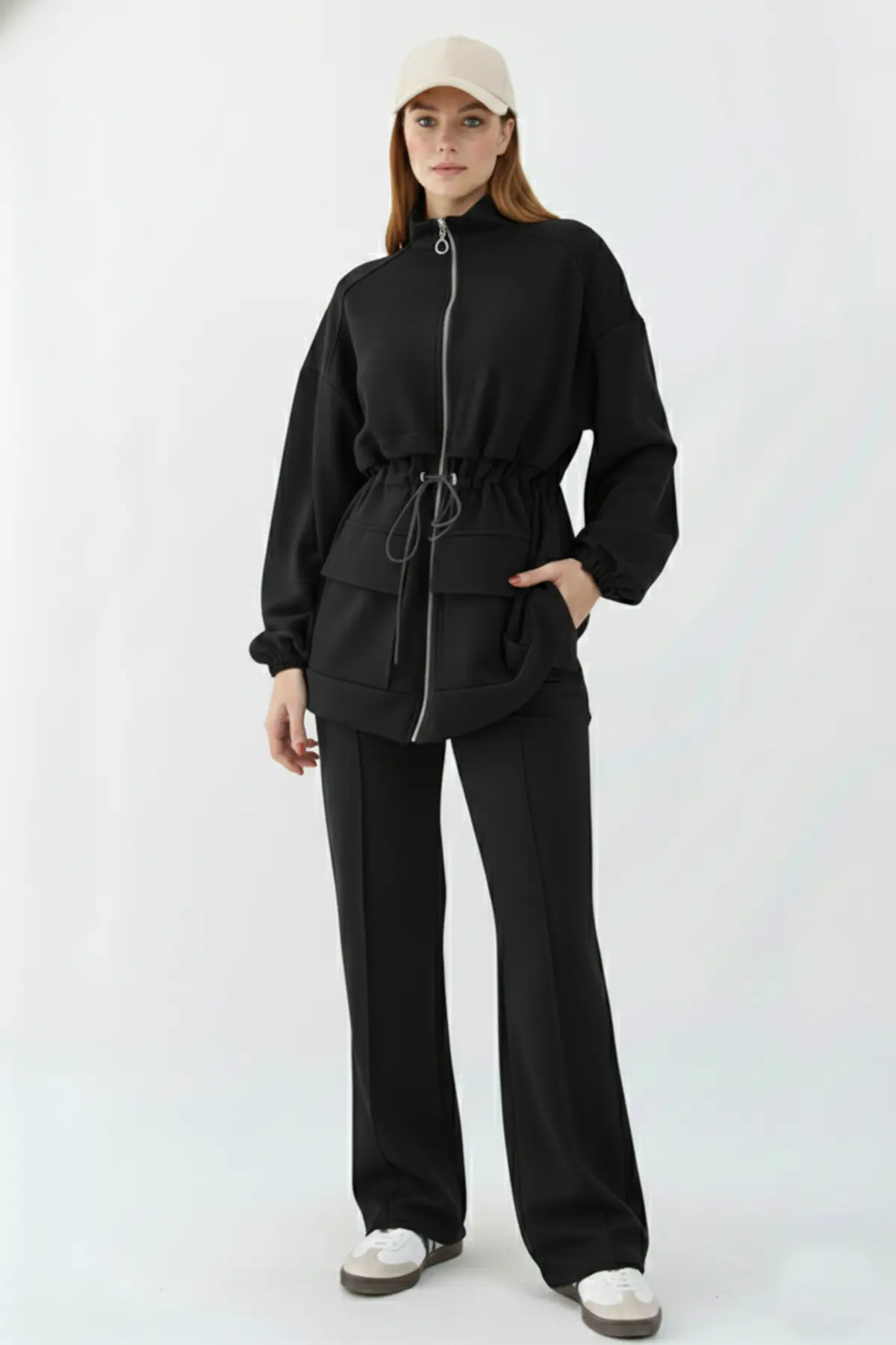 Scuba Suit With Drawstring Waist-detail