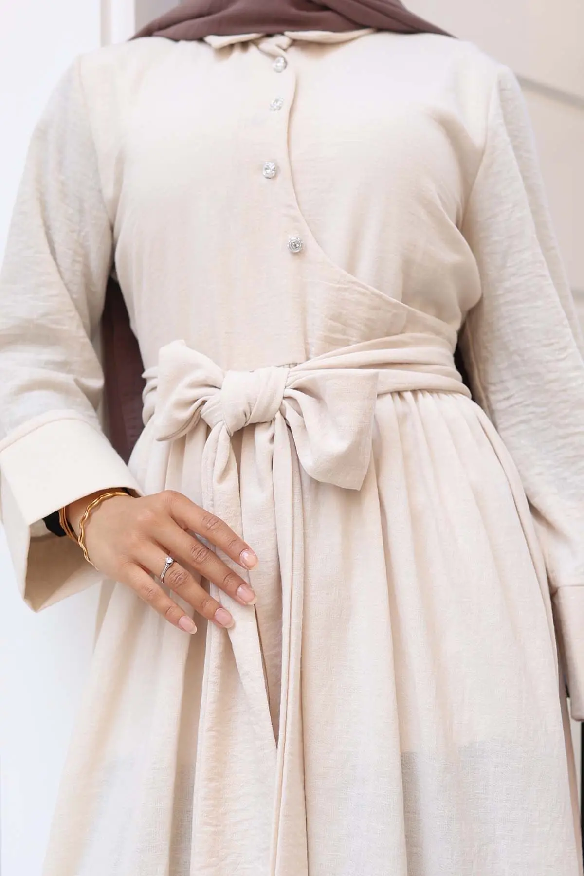 Beli Bağlamalı Tesettür Elbise-detail