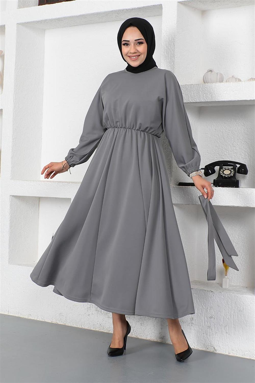 Gathered Waist Belted Dress