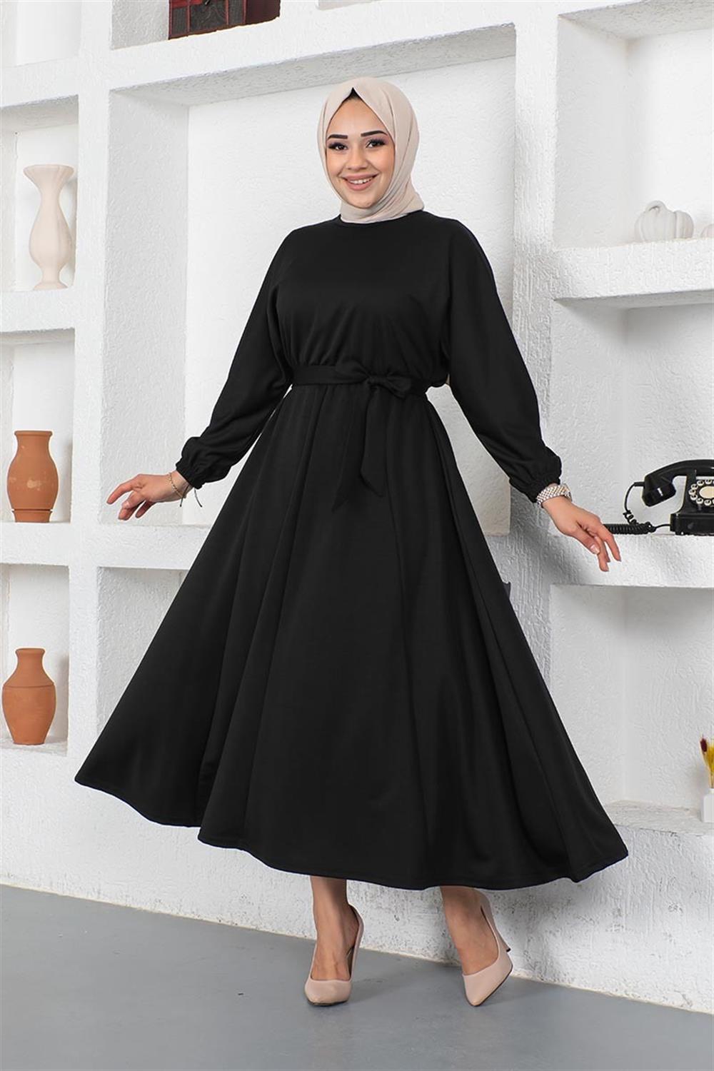 Gathered Waist Belted Dress