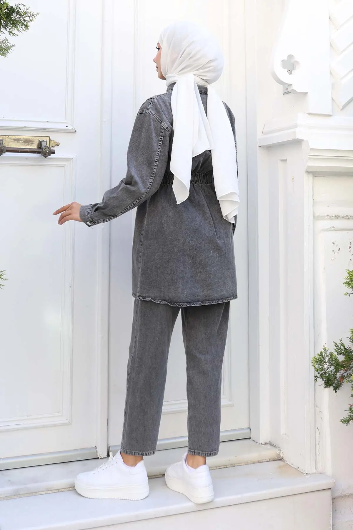 Beli Büzgülü Kot Takım-detail