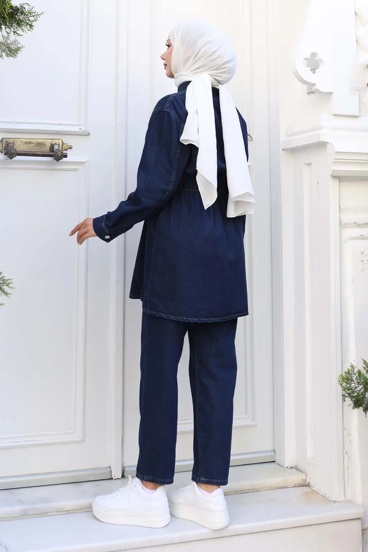 Beli Büzgülü Kot Takım-detail