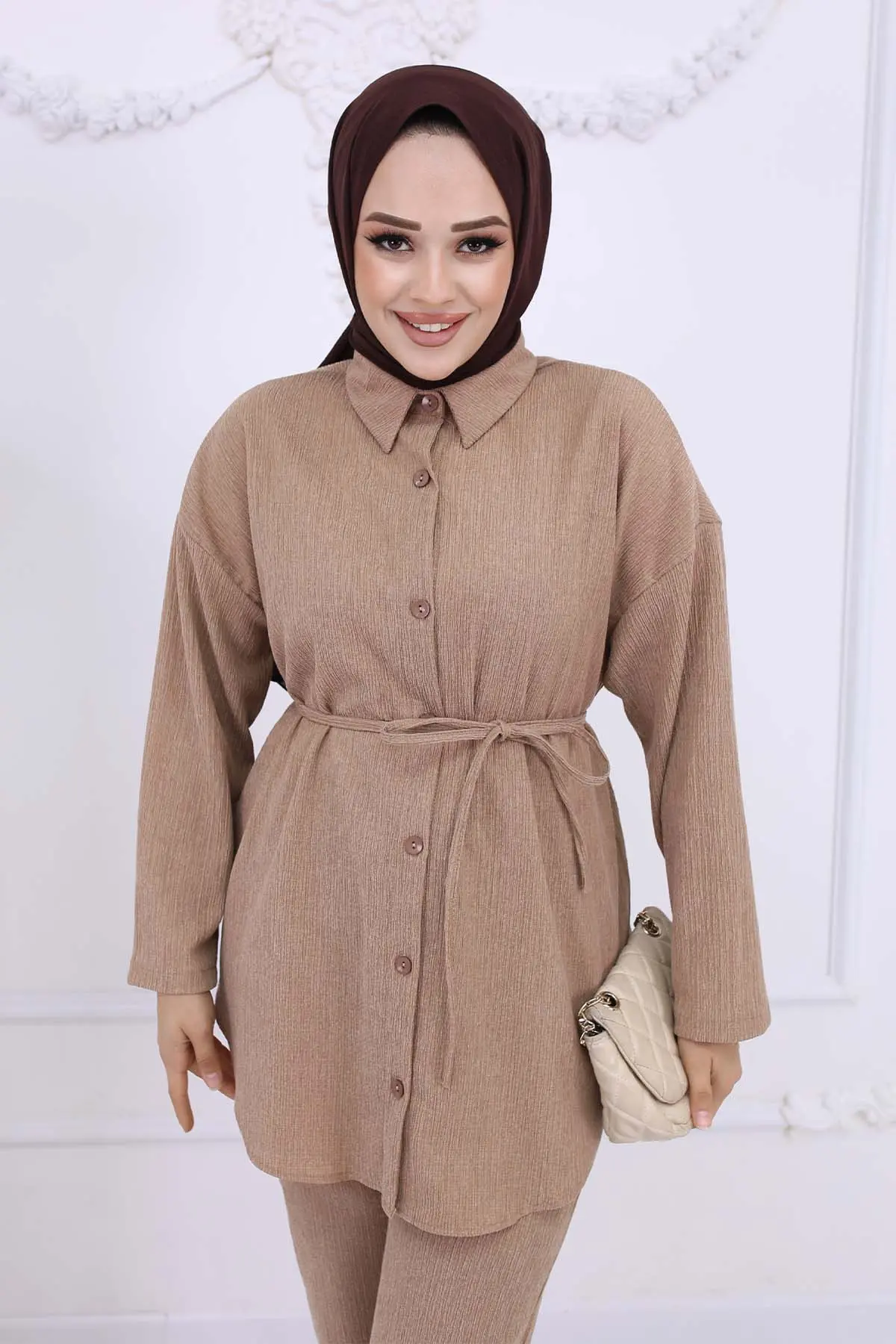 Bürümcük Double Suit With Waist Belt-detail