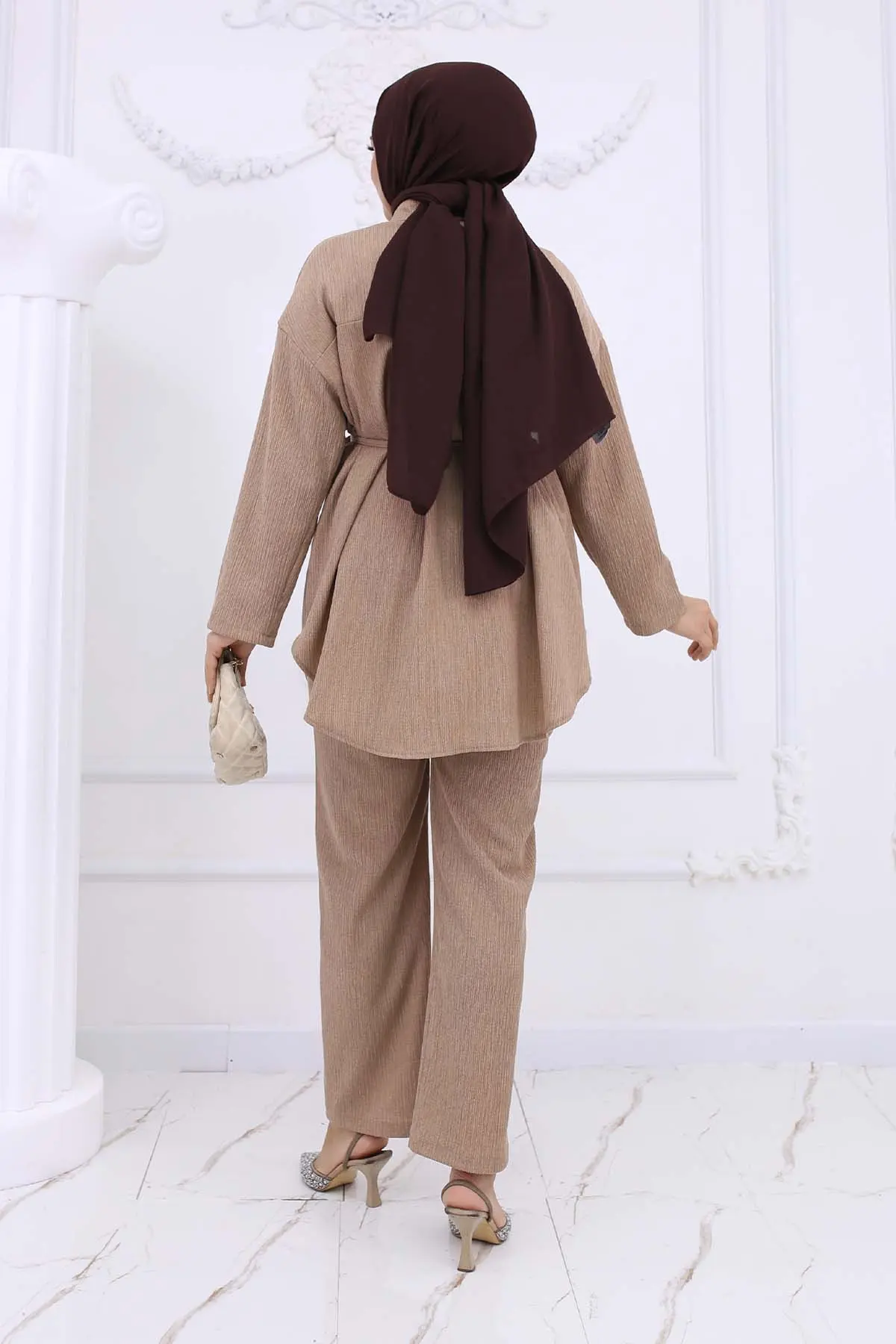 Bürümcük Double Suit With Waist Belt-detail