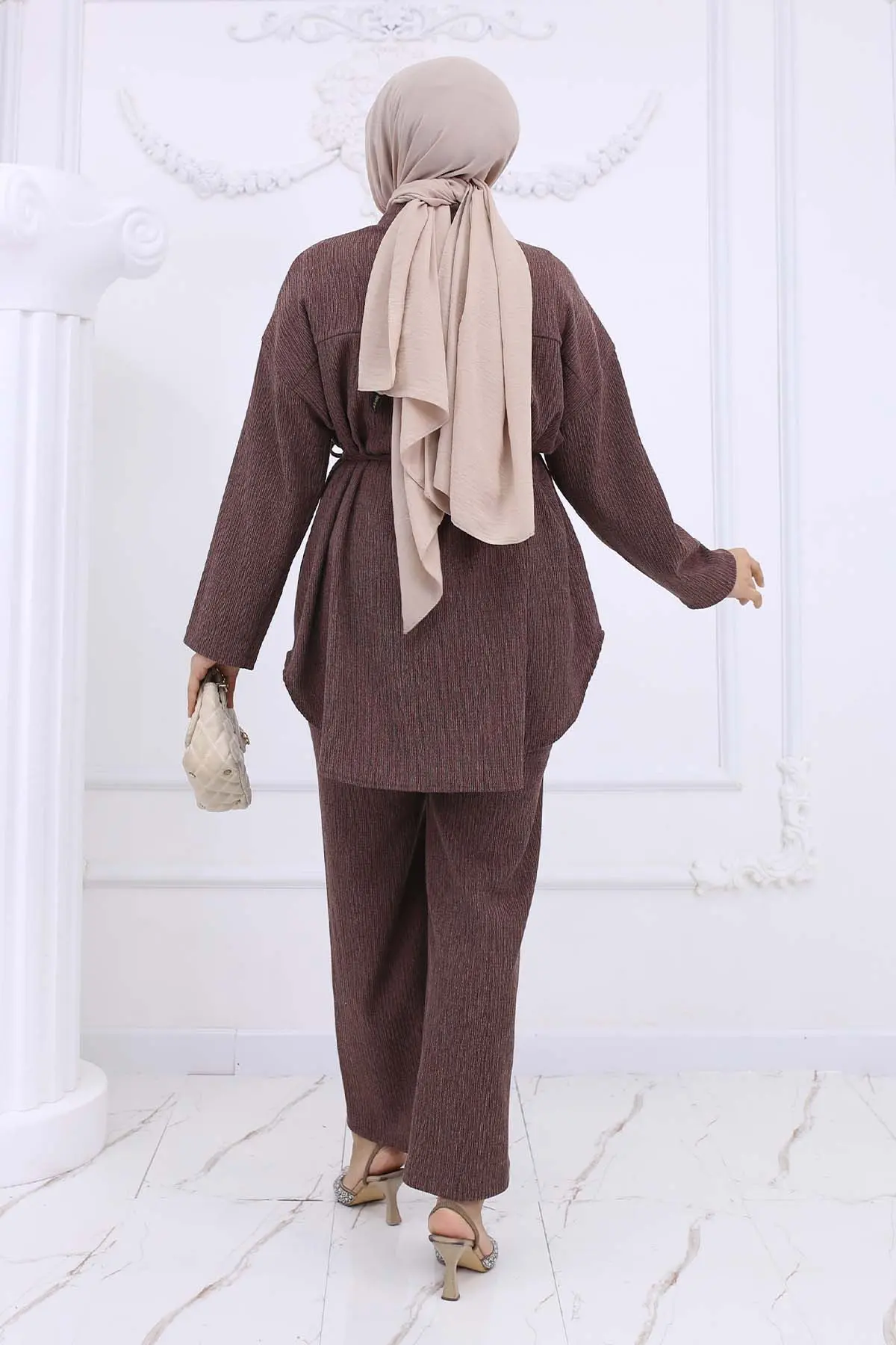 Bürümcük Double Suit With Waist Belt-detail