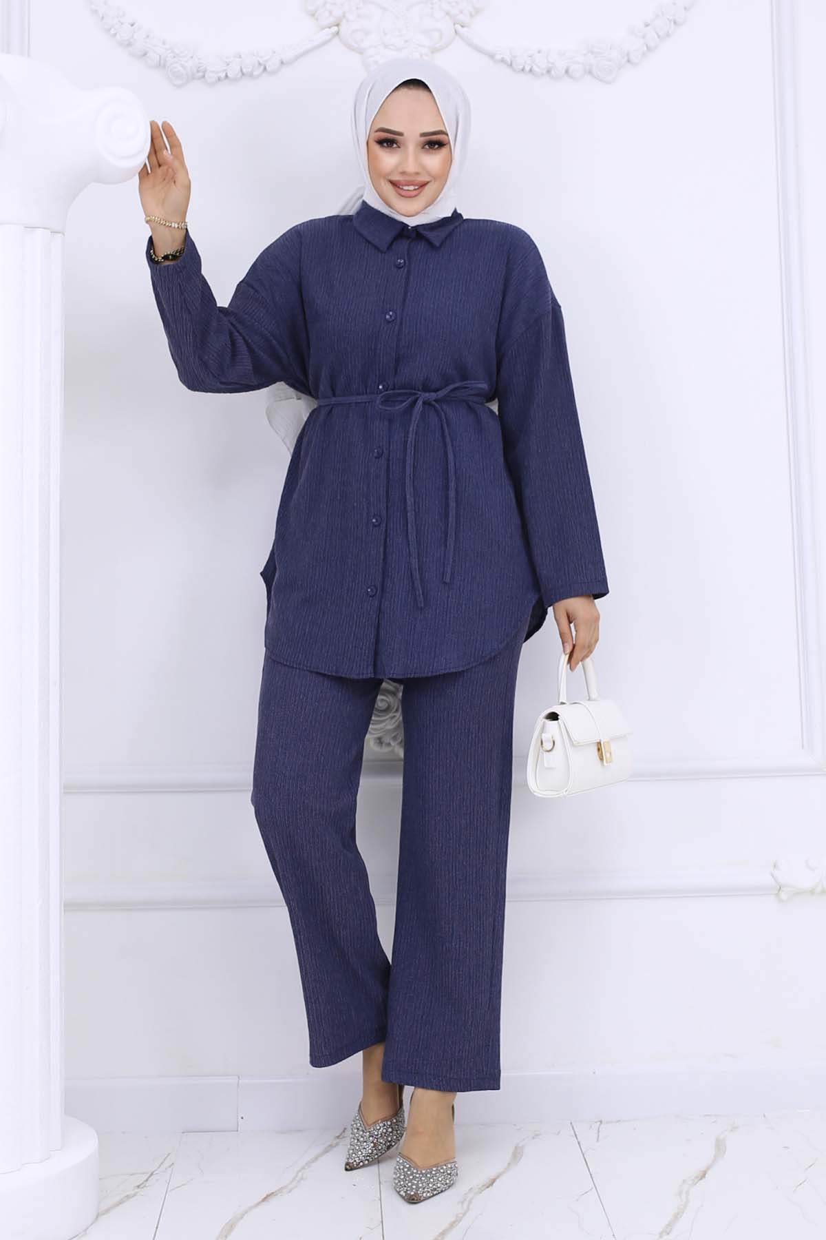 Bürümcük Double Suit With Waist Belt