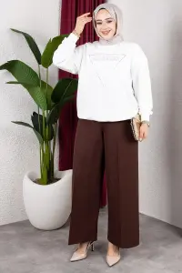 Elastic Waist Wide Leg Trousers