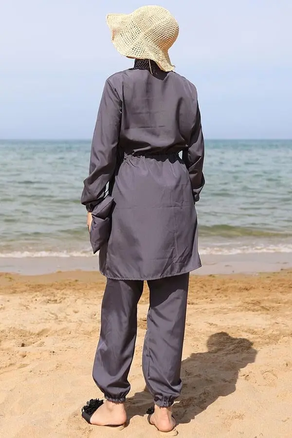 Elastic Waist Bag Modest Swimsuit-detail