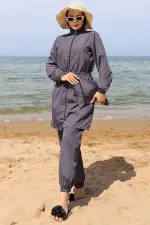 Beli Lastikli Çantalı Tesettür Mayo