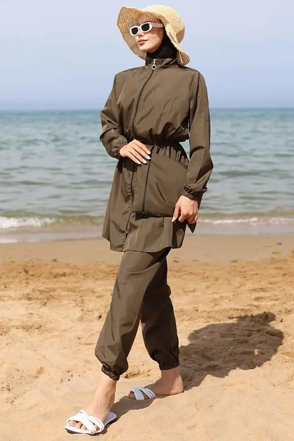 Elastic Waist Bag Modest Swimsuit-detail