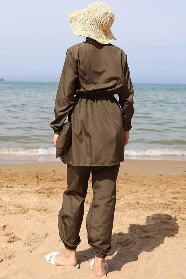 Elastic Waist Bag Modest Swimsuit-detail