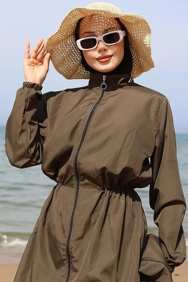 Elastic Waist Bag Modest Swimsuit