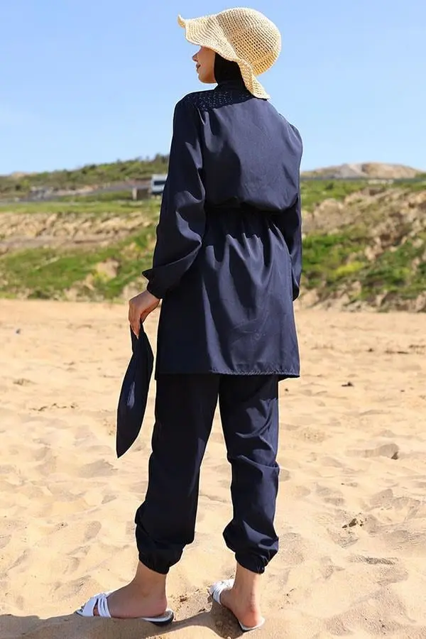 Beli Lastikli Çantalı Tesettür Mayo-detail