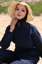 Beli Lastikli Çantalı Tesettür Mayo