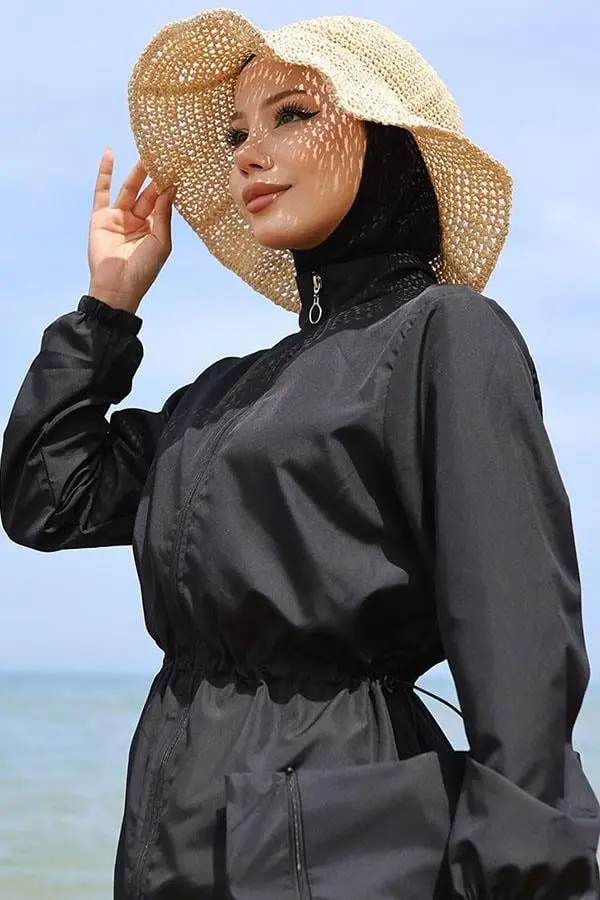 Elastic Waist Bag Modest Swimsuit-detail