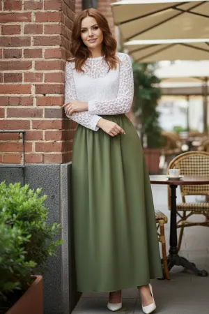 Elastic Waist Double Skirt