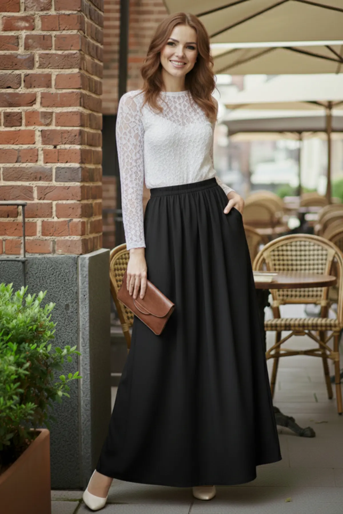 Elastic Waist Double Skirt-detail