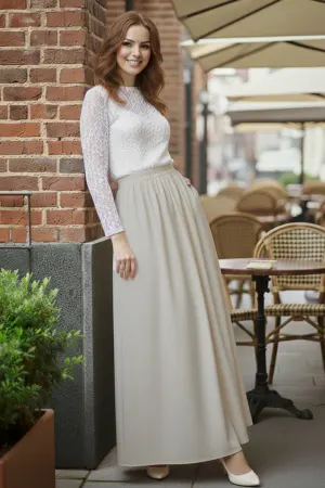 Elastic Waist Double Skirt