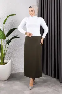 Beli Lastikli Kalem Etek Haki