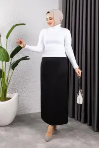 Beli Lastikli Kalem Etek Siyah