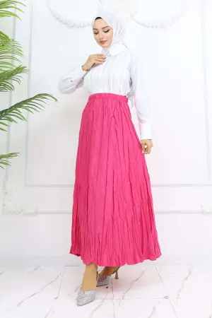 Elastic Waist Crinkle Skirt