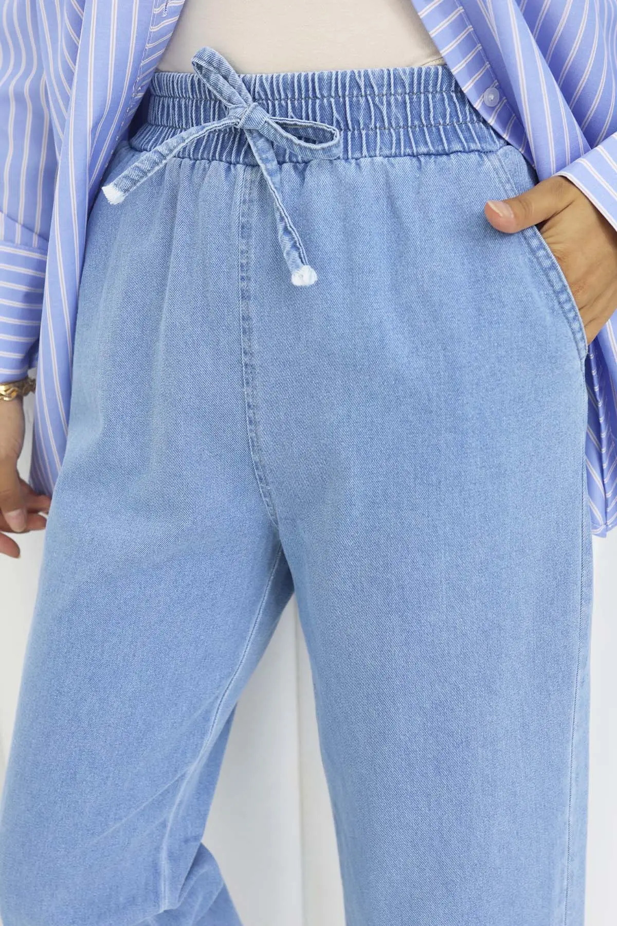 Beli Lastikli Kot Pantolon-detail