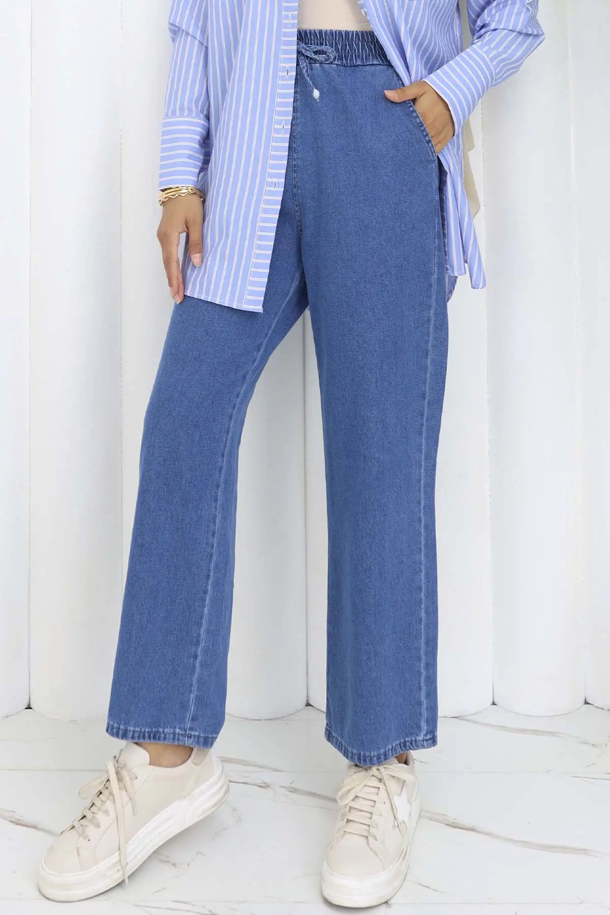 Beli Lastikli Kot Pantolon-detail