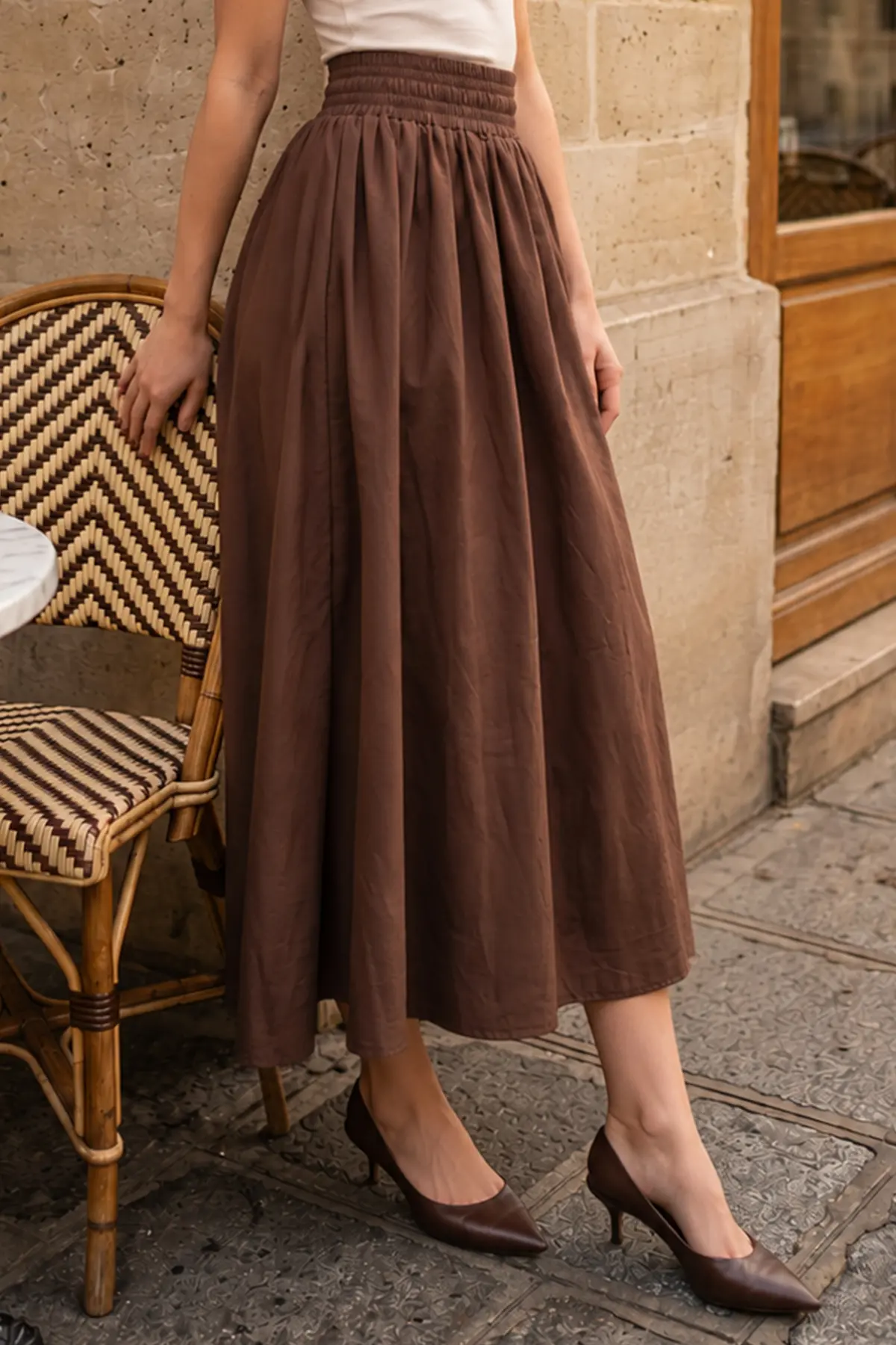 Beli Lastikli Poplin Etek-detail