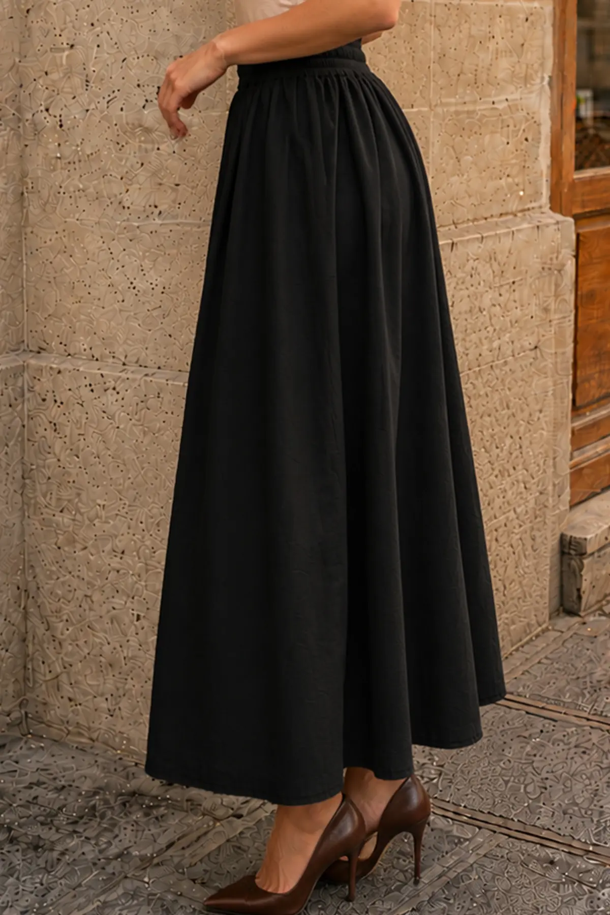 Beli Lastikli Poplin Etek-detail