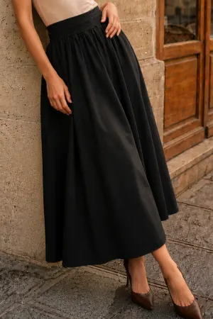 Beli Lastikli Poplin Etek