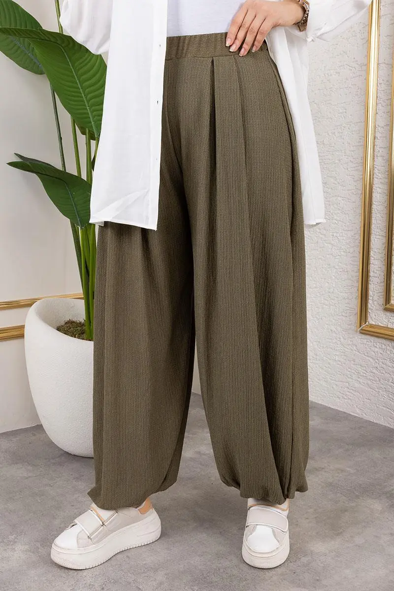 Beli Lastikli Şalvar Pantolon-detail