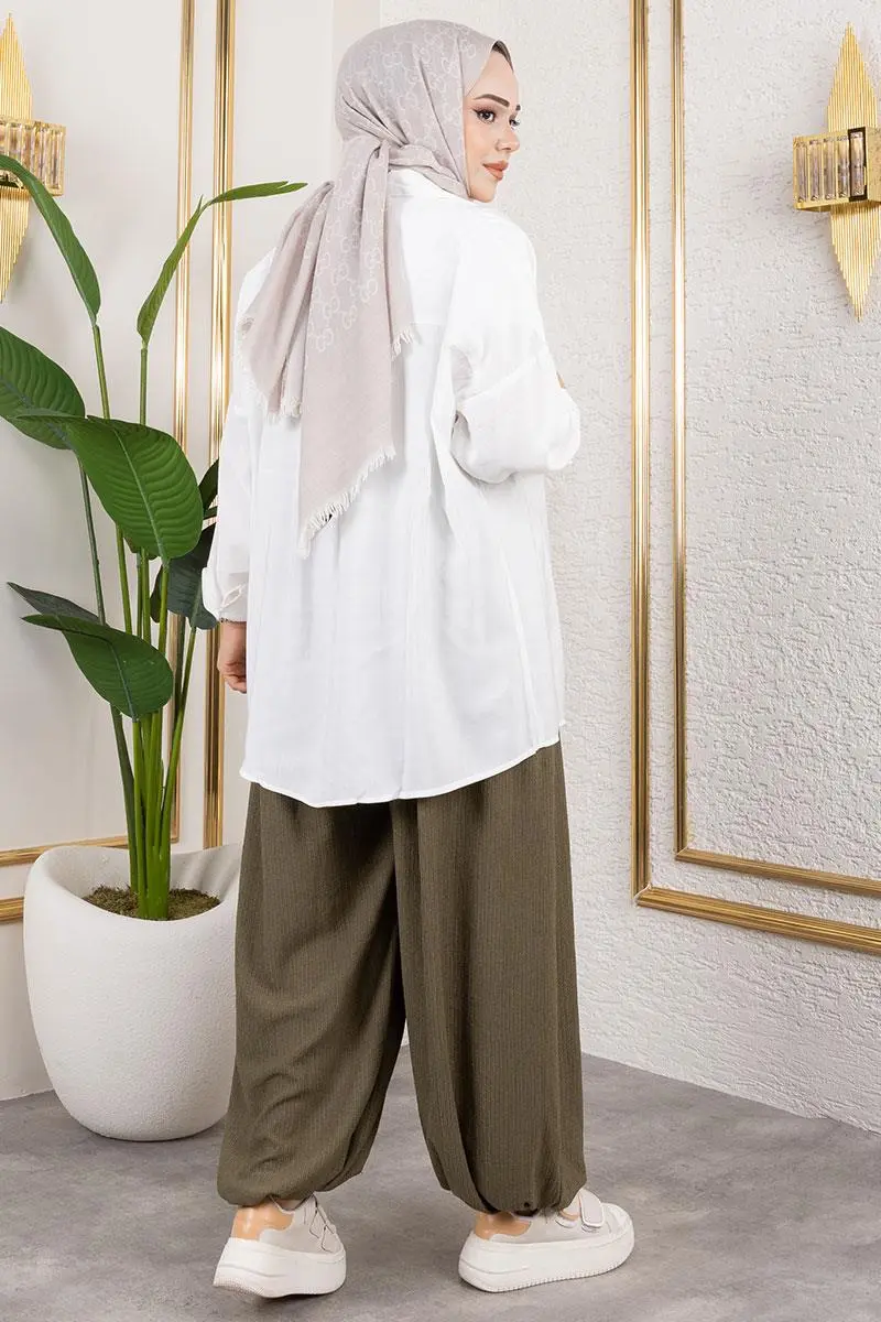 Beli Lastikli Şalvar Pantolon-detail