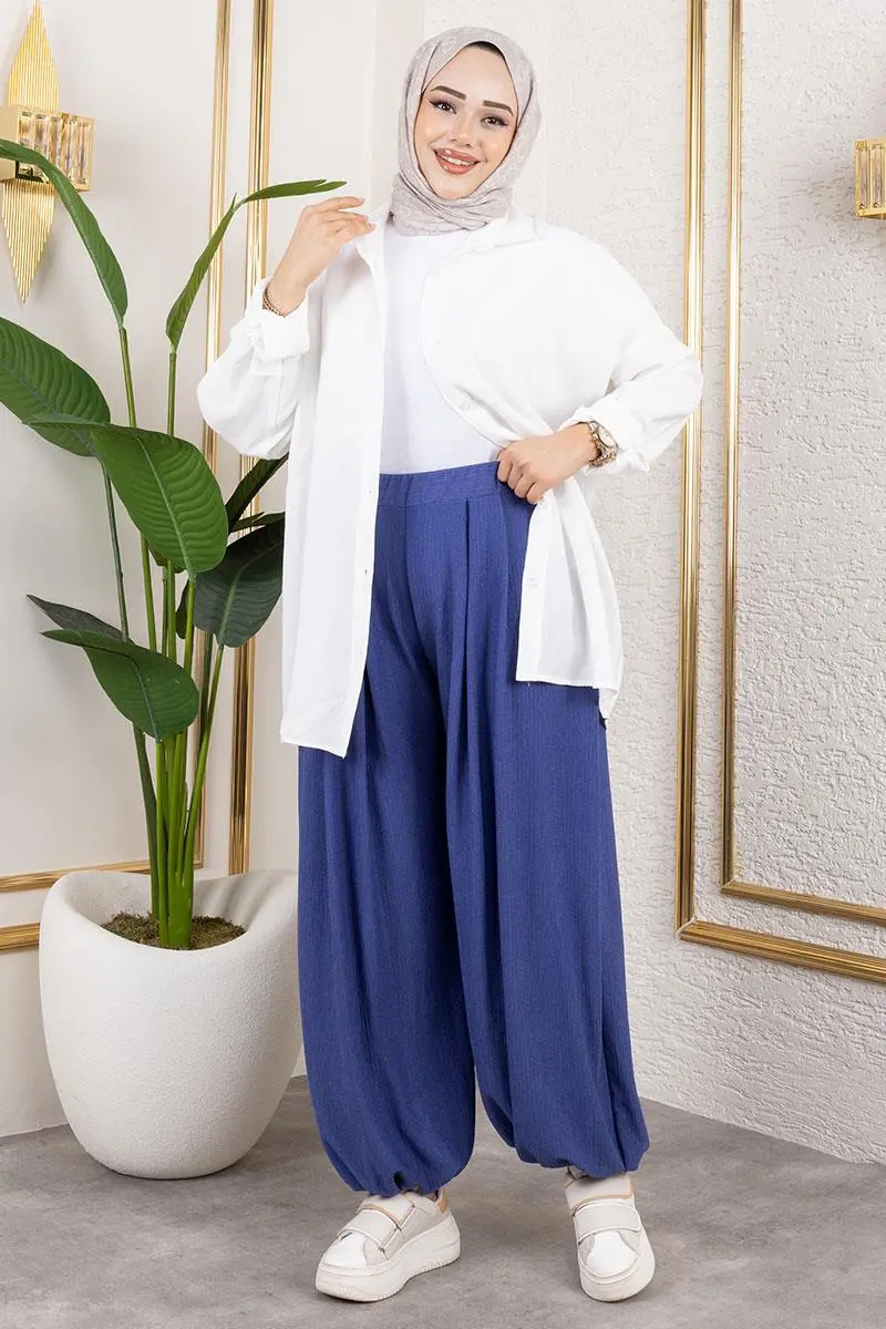 Beli Lastikli Şalvar Pantolon-detail