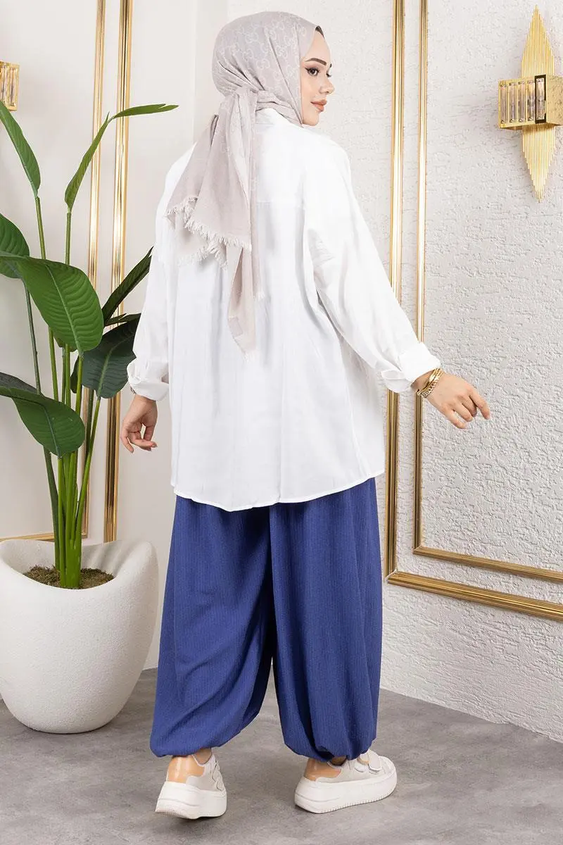 Beli Lastikli Şalvar Pantolon-detail