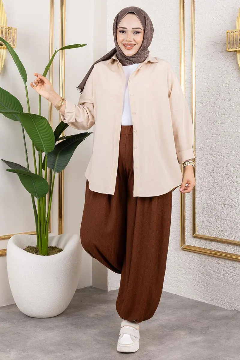 Beli Lastikli Şalvar Pantolon-detail