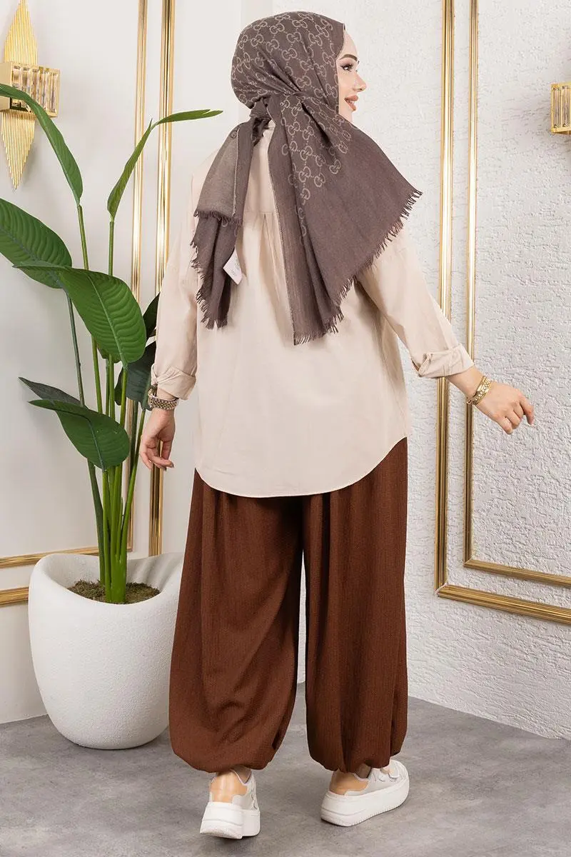 Beli Lastikli Şalvar Pantolon-detail