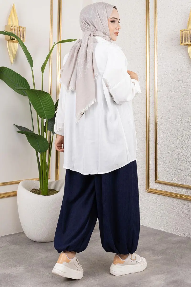 Beli Lastikli Şalvar Pantolon-detail