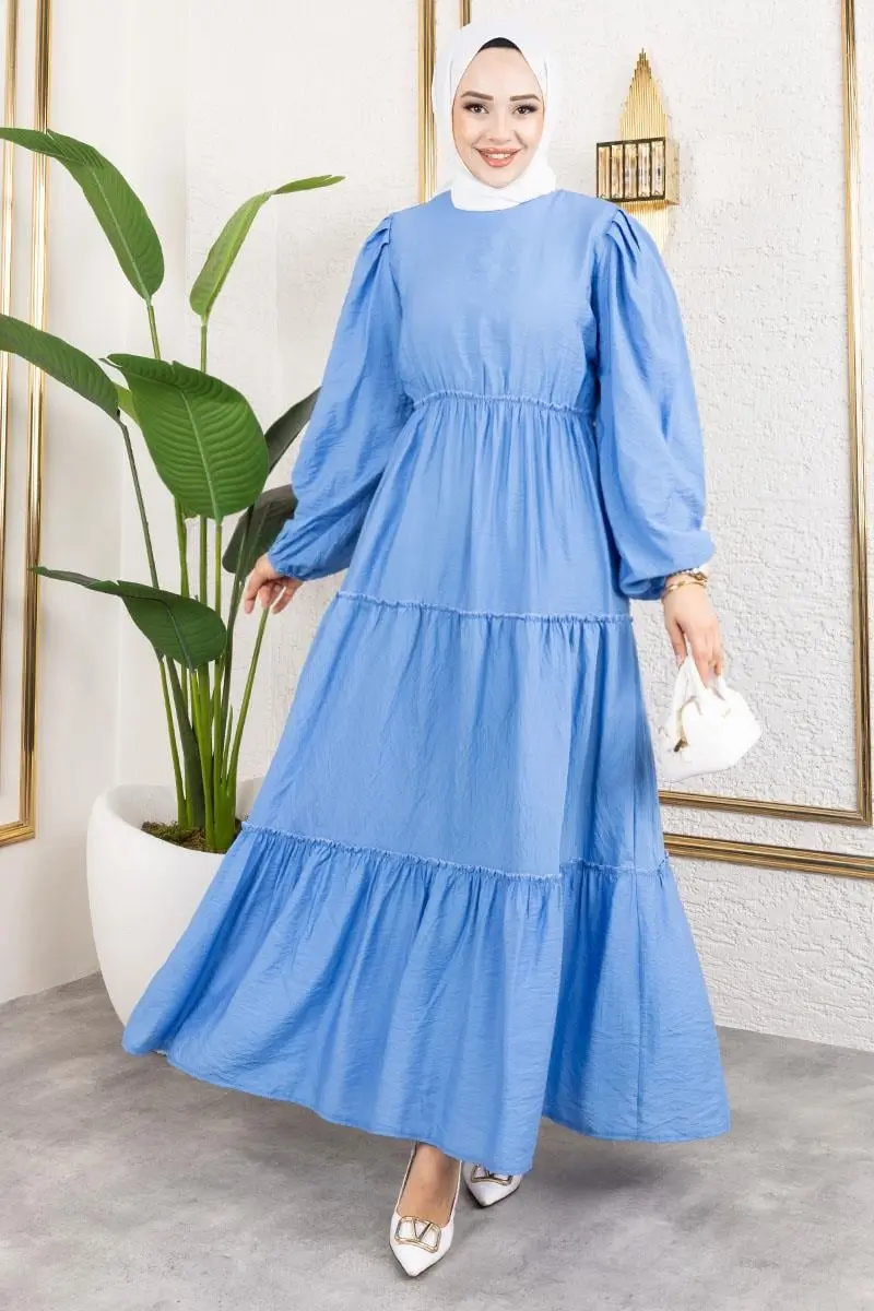 Elastic Waist Hijab Dress